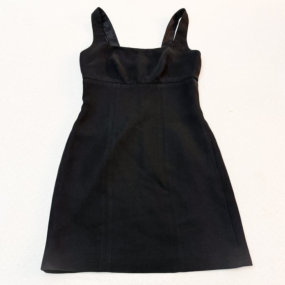 Bebe Little Black Dress Criss Cross Stitched Bust Detailing SZ4